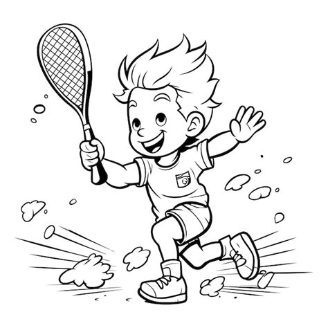 Illustration De Dessin Anim D Un Gar On Jouant Au Badminton Livre