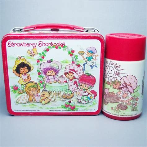 Vintage 1981 Strawberry Shortcake Metal Lunchbox With Thermos Etsy