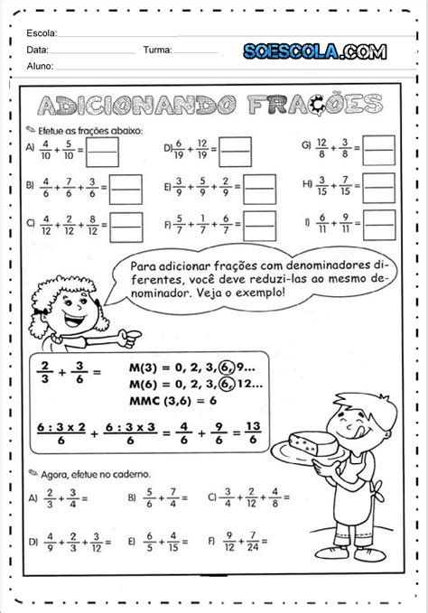 Frações 6 Ano Exercícios Librain