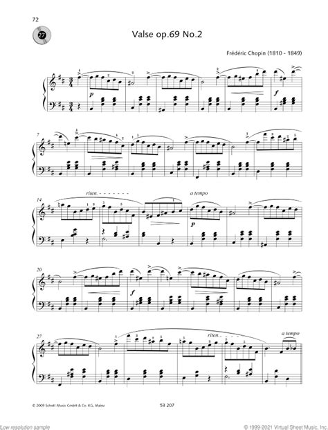 Valse Op 69 No 2 Original Version Jazzy Arrangement Sheet Music For Piano Solo