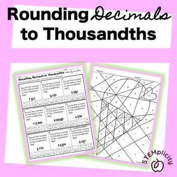 Rounding Decimals Color By Number Math Activity By Stemplicity Tpt