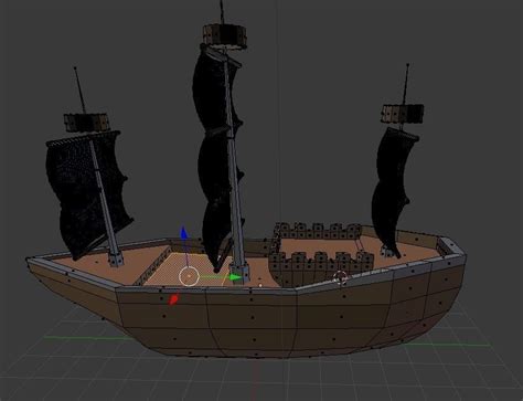 3d Model Pirate Ship Vr Ar Low Poly Cgtrader