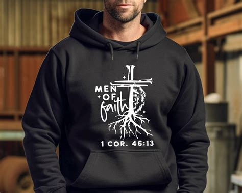 Men Of Faith Hoodie Christian Hoodie Religious Hoodie Faith Cross Hoodie Church Hoodie