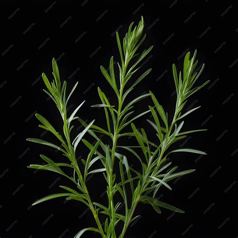 Premium Photo | Tarragon plant on an isolated black background