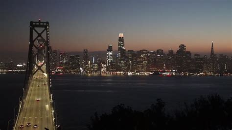 Night view of San Francisco, Baybridge and downtown 4248422 Stock Video ...