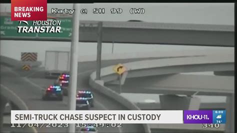 18-wheeler driver in custody after 2-hour police chase in Houston area | khou.com