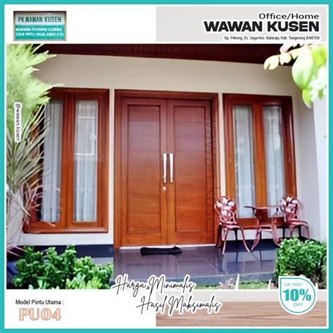 Jual PINTU UTAMA KAYU MAHONI SOLID PREMIUM PINTU DEPAN KUSEN PINTU DAUN