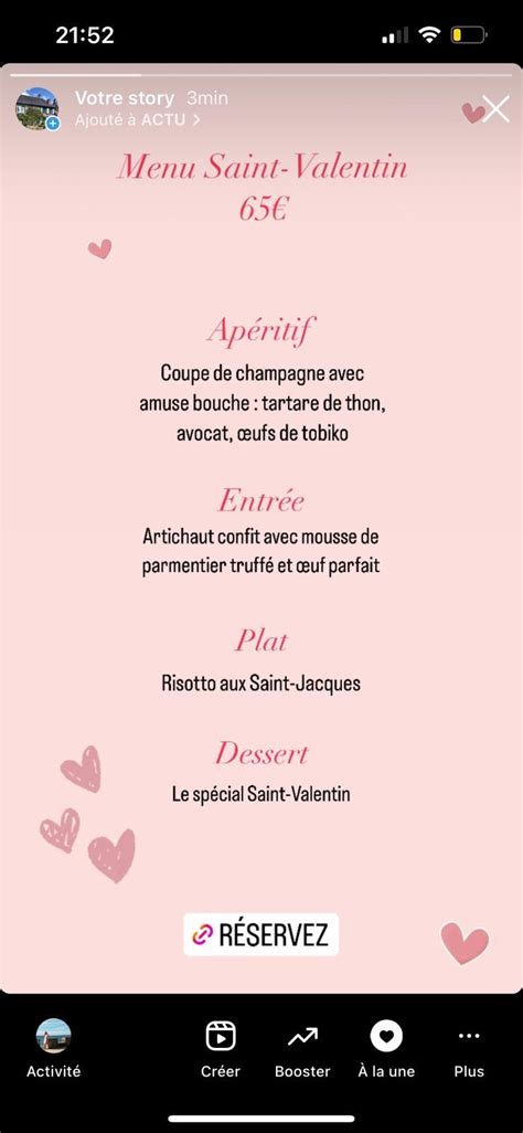 Menu St Valentin Le Vieux Puits Tourisme Pont Audemer Val De Risle