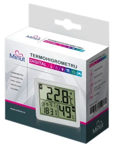 Termohigrometru Digital Cu 5 Functii 1 Bucata Minut Drmax Farmacie