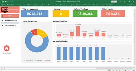 Planilha Controle De Vendas Metas