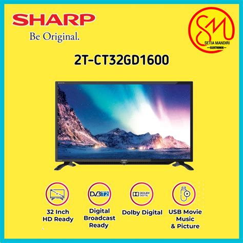 Jual SHARP LED TV 32 Inch HD Digital DVB T2 USB HDMI 2T C32GD1400i