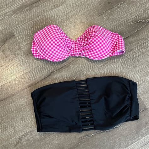 Xhilaration Swim Lot Of 2 Sz L Bikini Tops Xhilaration Pink Padded