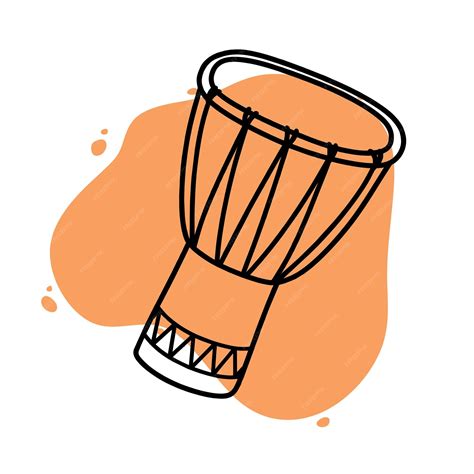 Doodle De Música Djembe Tradicional Icono De Djembe Africano Dibujado A Mano Vector Premium