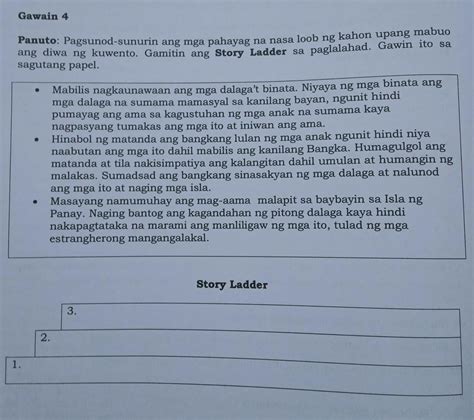 Gawain 4Panuto Pagsunod Sunurin Ang Mga Pahayag Na Nasa Loob Ng Kahon