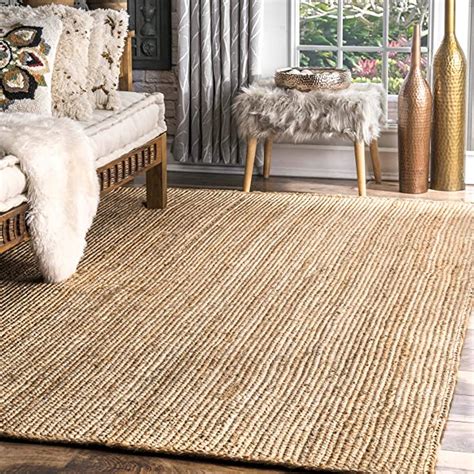 NuLOOM Rigo Hand Woven Farmhouse Jute Area Rug 8x10 Natural Natural