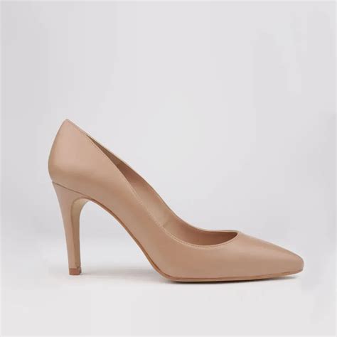 Heel Shoes Clara Beige Leather Nude Shoes