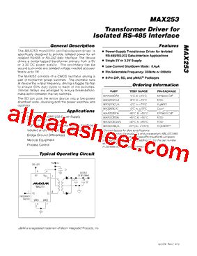 MAX253CSA Datasheet PDF Maxim Integrated Products