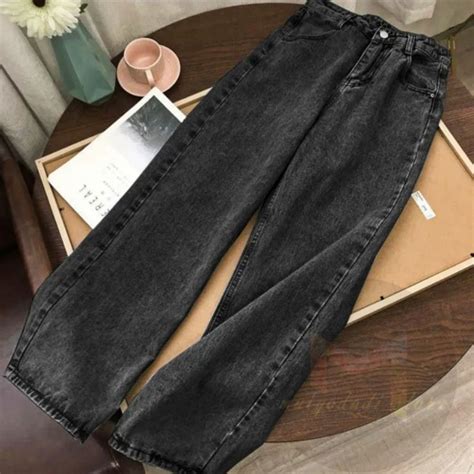 Jual Highwaist Kulot Celana Panjang Jeans Wanita Celana Highwaist