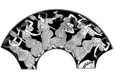 Dionysus And Maenads Created From Ancient Greek Vase Painting Ancient