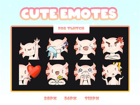 8 Axolotls Emotes Pack For Twitch Twitch Emotes Twitch Sub Etsy