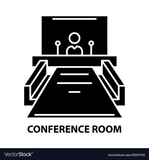 Conference Room Icon Black Sign Royalty Free Vector Image