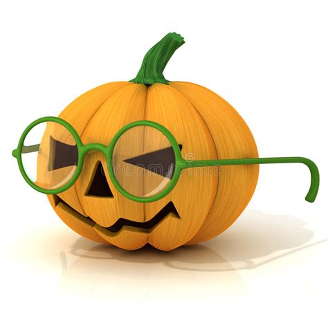 Lanterne Drôle De Jack O Potiron De Halloween Avec Les Verres Verts