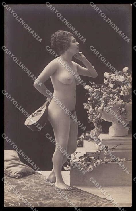 French Risque Nude Woman Serie C Original Rppc Postcard Zg