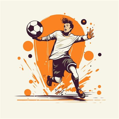 Premium Vector Soccer Player Kicking The Ball Vector Illustration Of