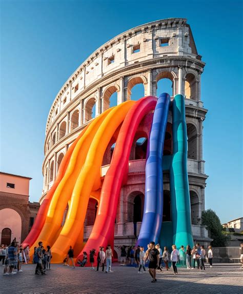 Ulises Projects Giant Rainbows From Roman Colosseum Using Ai Rome