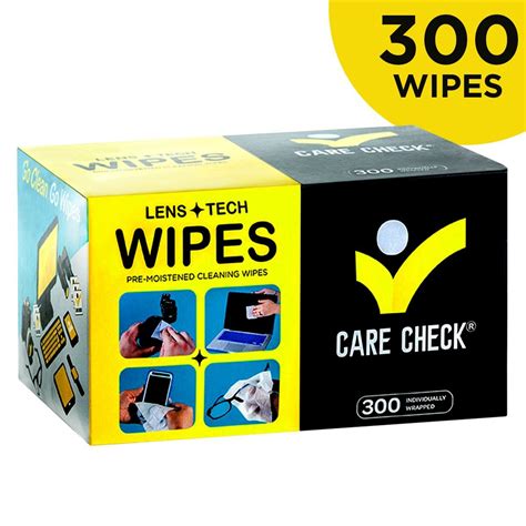 Care Check Lens Wipes Pre Moistened Cleaning Wipes For Cameras Laptops Cell Phones