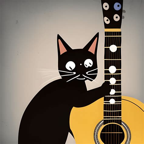 Funny Cat Playing Guitar · Creative Fabrica