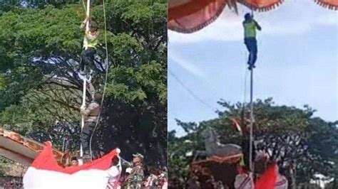 Aksi Heroik Bripka Suparno Demi Sang Merah Putih Berkibar Rela Panjat