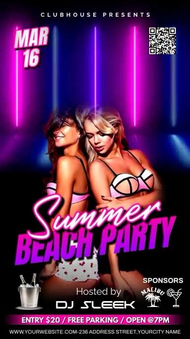 Summer Beach Party Flyer Template Poster Postermywall