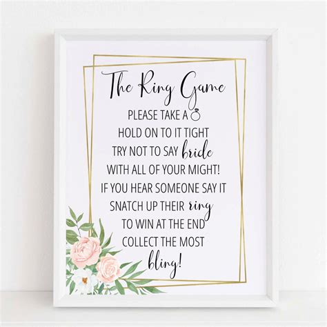 Bridal Shower Ring Game Free Printable | Printable Templates Free