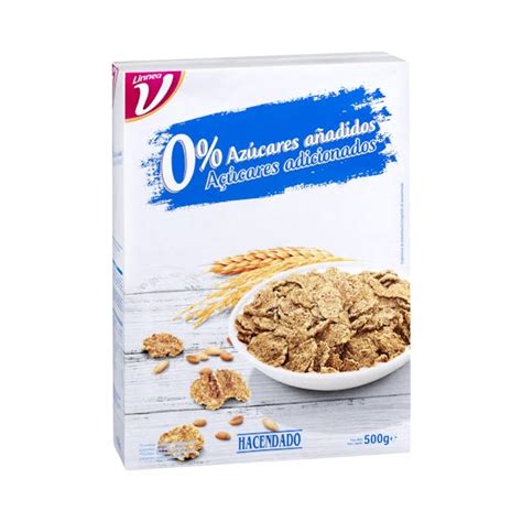 Cereales copos de trigo integral y arroz Hacendado 0 azúcares añadidos