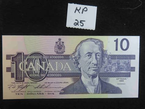 1989 Uncirculated Canada 10 Bill