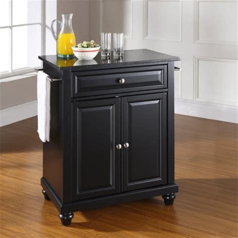 Wood Black Granite Top Kitchen Island In Black Bowery Hill 1 Fred Meyer