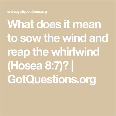 The Words What Does It Mean To Sow The Wind And Reap The Whirwind