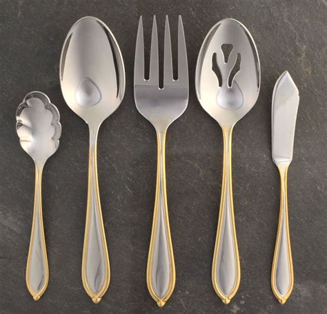 Ariana Gold Stainless Gold Accent Piece Hostess Set By Yamazaki