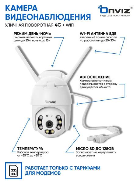 Камера видеонаблюдения Onviz Купольная поворотная 4G WiFi камера U70 ...