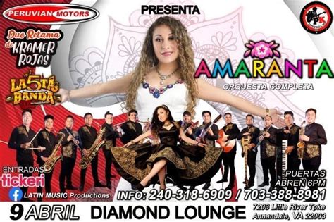 Amaranta En Vivo Annandale Virginia Tickets Boletos At Diamond Lounge