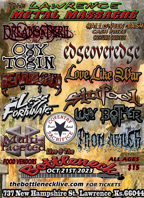 LAWRENCE METAL MASSACRE Announces Lineup for Halloween Bash Oct 21st w