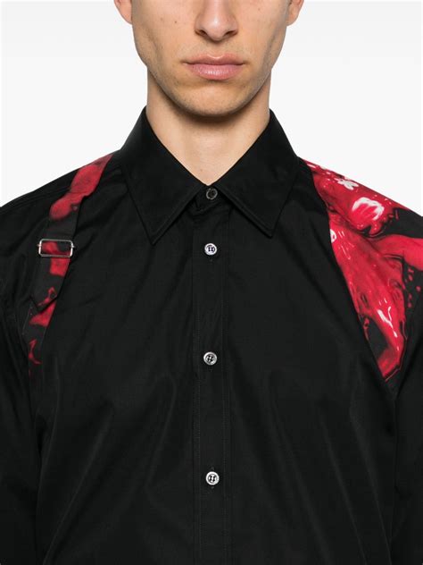 Alexander Mcqueen Flower Harness Shirt Black Farfetch Uk