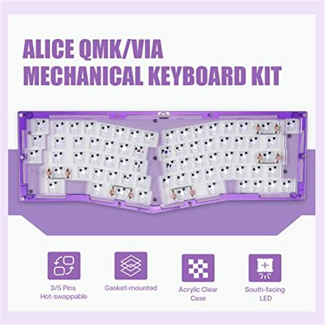 EPOMAKER Alice QMK VIA Gasket Mounted Hot Swappable Acrylic Wired Mechanical Keyboard DIY Kit
