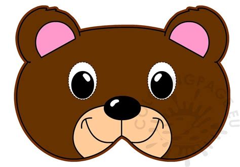 Brown Bear Mask Coloring Page