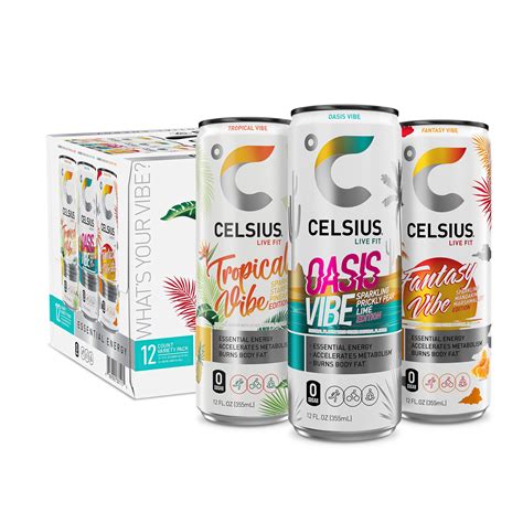 CELSIUS Sparkling Vibe Variety Pack II Functional Essential Energy