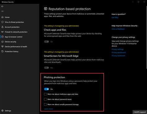 Enhanced Phishing Protection In Windows 11 22H2 CIAOPS