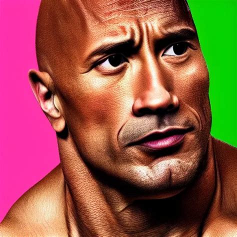 Krea Portrait Of Dwayne Thé Rock Johnson With His Eyebrow Raise 4k