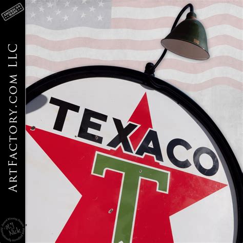 Vintage Texaco Roadside Advertising: 6 Foot Round Sign On 11 Foot Pole