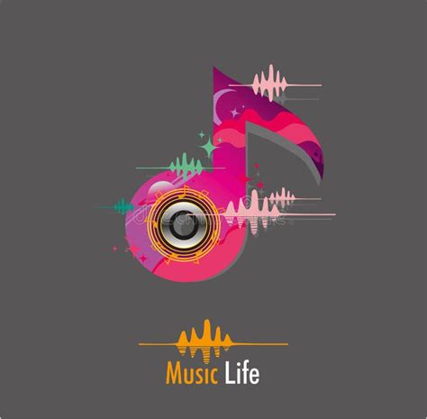 Music Life Logo Vector Waves Design Stock Vector - Illustration of conceptual, loud: 177289892